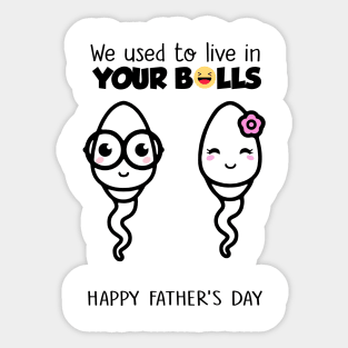 We Used To Live In Your Balls Happy Father's Day Sticker